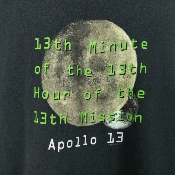 Apollo 13 T Shirt Vintage 90s 1995 Docudrama Movie Promo NASA Space Shuttle